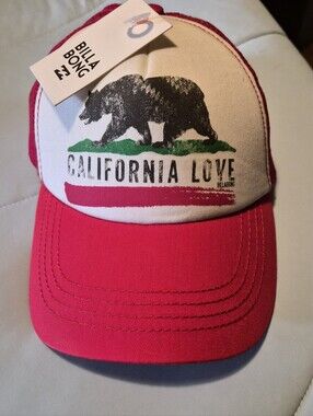 Billabong 'California Love' Trucker Hat in Red & White